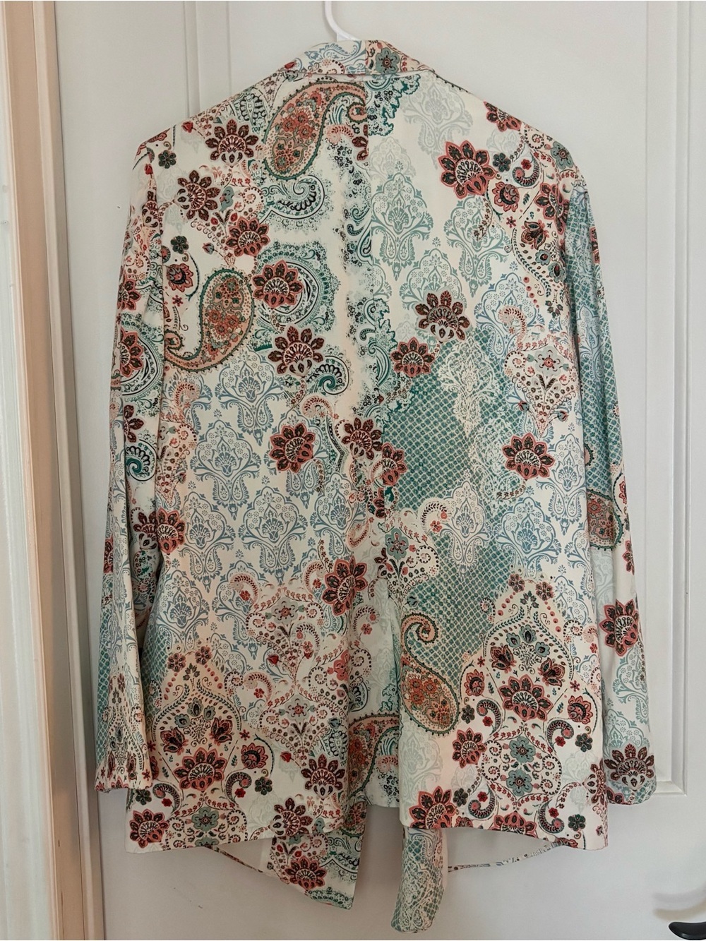 Chico’s Moroccan Elegance blazer Large Paisley coastal grandma NWT - Picture 2 of 13